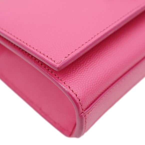 Yves Saint Laurent  Kate Small Pebbled Leather Chain Crossbody Bag Pink - Picture 6 of 14